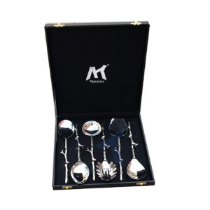 Maverics Brass Trunk Handle Design Serving Spoon Set of six pcs