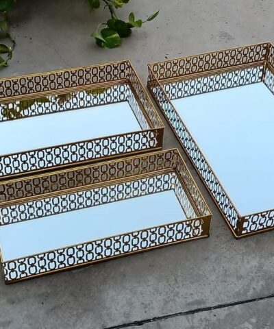 Rectangle Mirror Tray set of three pcs No. 5